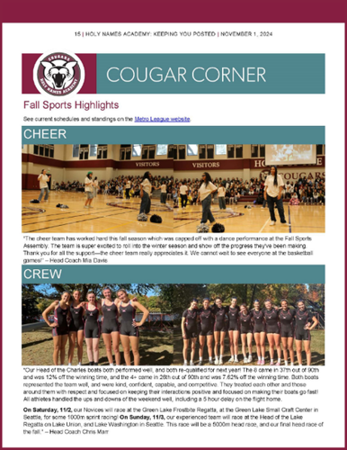 Cougar Corner November 2024