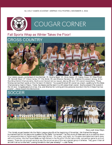 Cougar Corner December 2024