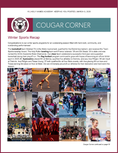 Cougar Corner March 2025