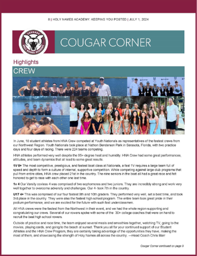 Cougar Corner July 2024